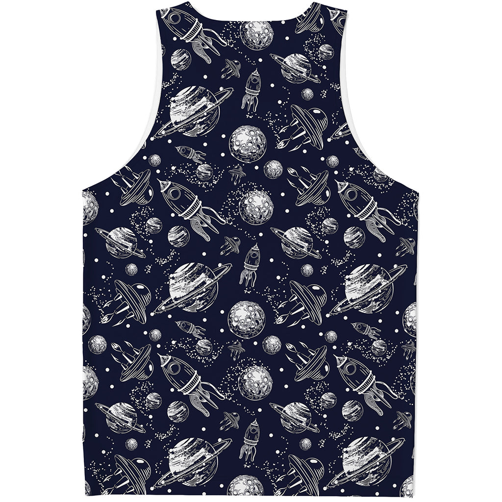 Galaxy UFO Pattern Print Men's Tank Top