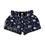 Galaxy UFO Pattern Print Muay Thai Boxing Shorts