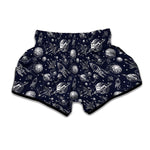 Galaxy UFO Pattern Print Muay Thai Boxing Shorts