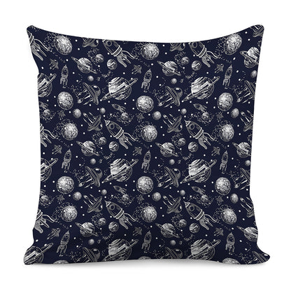 Galaxy UFO Pattern Print Pillow Cover