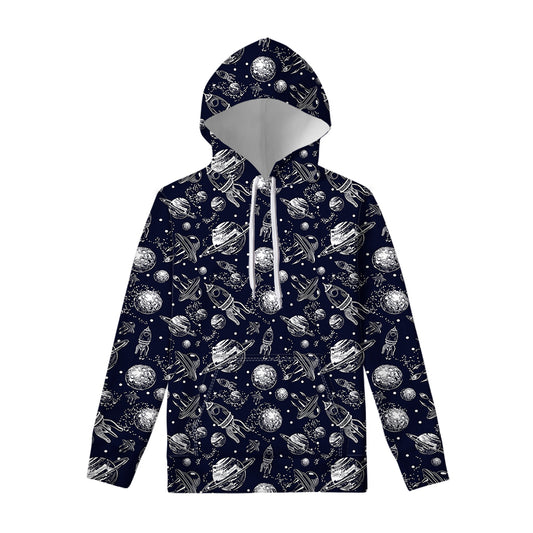 Galaxy UFO Pattern Print Pullover Hoodie