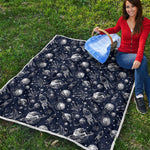 Galaxy UFO Pattern Print Quilt