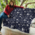 Galaxy UFO Pattern Print Quilt