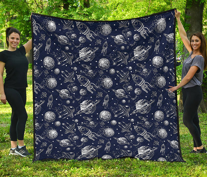 Galaxy UFO Pattern Print Quilt