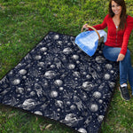 Galaxy UFO Pattern Print Quilt