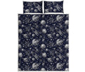 Galaxy UFO Pattern Print Quilt Bed Set