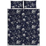 Galaxy UFO Pattern Print Quilt Bed Set