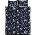 Galaxy UFO Pattern Print Quilt Bed Set
