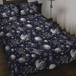 Galaxy UFO Pattern Print Quilt Bed Set