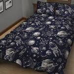 Galaxy UFO Pattern Print Quilt Bed Set
