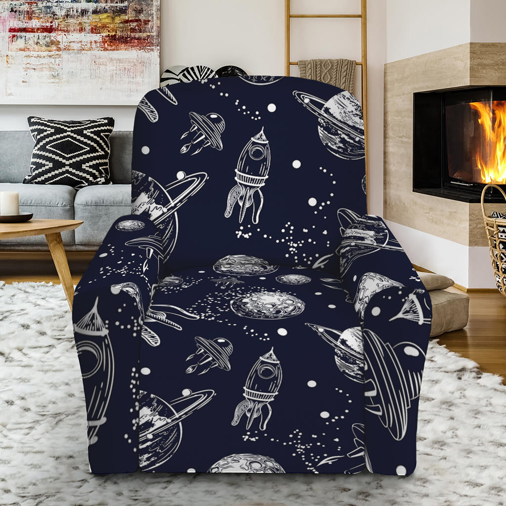 Galaxy UFO Pattern Print Recliner Slipcover