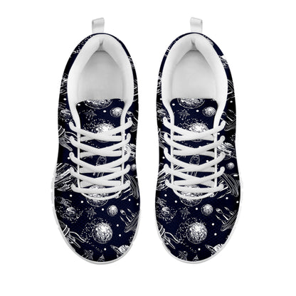 Galaxy UFO Pattern Print White Sneakers