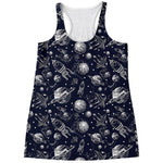 Galaxy UFO Pattern Print Women's Racerback Tank Top