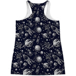 Galaxy UFO Pattern Print Women's Racerback Tank Top