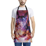 Galaxy Wolf Portrait Print Apron