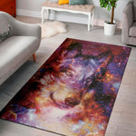 Galaxy Wolf Portrait Print Area Rug