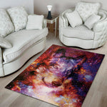 Galaxy Wolf Portrait Print Area Rug
