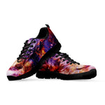 Galaxy Wolf Portrait Print Black Sneakers