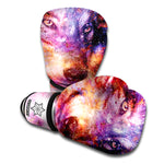 Galaxy Wolf Portrait Print Boxing Gloves