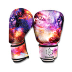 Galaxy Wolf Portrait Print Boxing Gloves