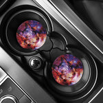 Galaxy Wolf Portrait Print Car Coasters