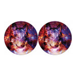 Galaxy Wolf Portrait Print Car Coasters