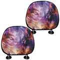 Galaxy Wolf Portrait Print Car Headrest Covers