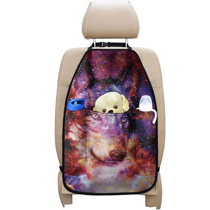 Galaxy Wolf Portrait Print Car Seat Organizers