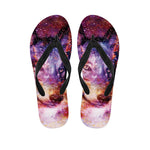 Galaxy Wolf Portrait Print Flip Flops