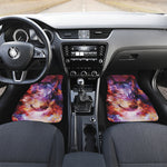 Galaxy Wolf Portrait Print Front and Back Car Floor Mats