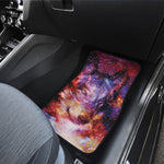 Galaxy Wolf Portrait Print Front and Back Car Floor Mats