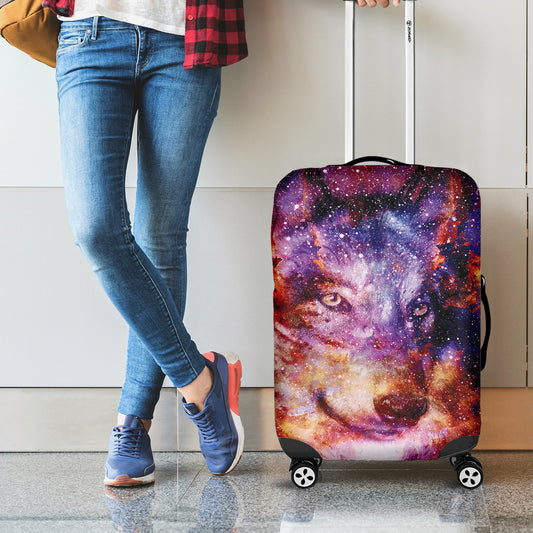 Galaxy Wolf Portrait Print Luggage Cover
