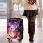 Galaxy Wolf Portrait Print Luggage Cover