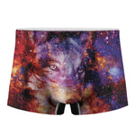 Galaxy Wolf Portrait Print Men's Boxer Briefs
