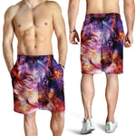 Galaxy Wolf Portrait Print Men's Shorts