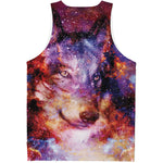 Galaxy Wolf Portrait Print Men's Tank Top