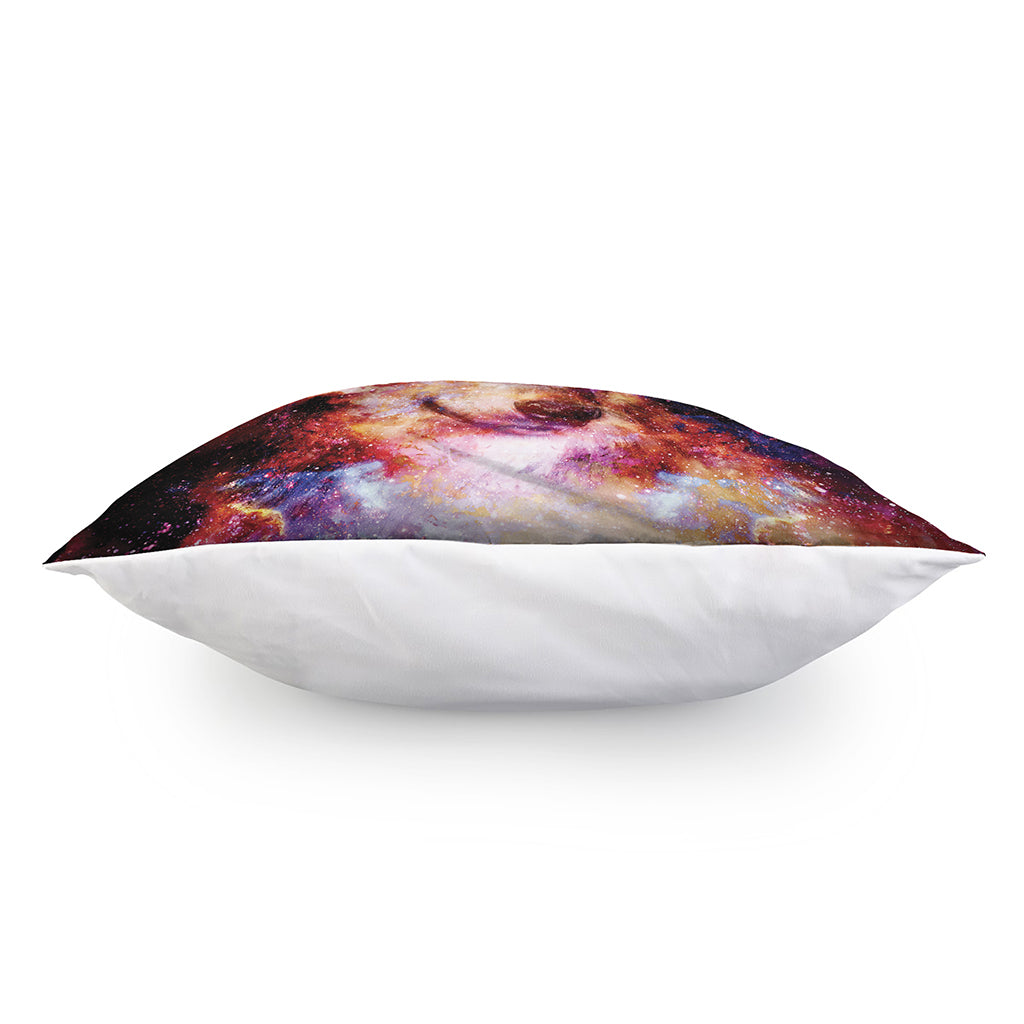 Galaxy Wolf Portrait Print Pillow Cover