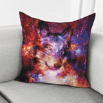 Galaxy Wolf Portrait Print Pillow Cover