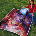 Galaxy Wolf Portrait Print Quilt