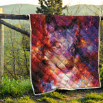 Galaxy Wolf Portrait Print Quilt