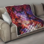 Galaxy Wolf Portrait Print Quilt