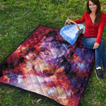 Galaxy Wolf Portrait Print Quilt