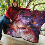Galaxy Wolf Portrait Print Quilt