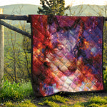 Galaxy Wolf Portrait Print Quilt