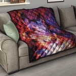 Galaxy Wolf Portrait Print Quilt