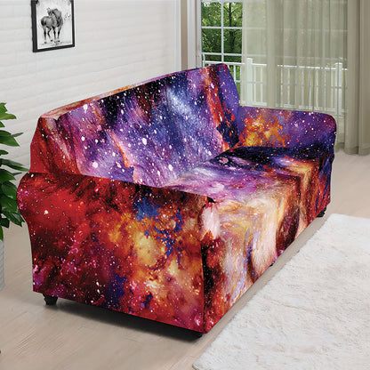 Galaxy Wolf Portrait Print Sofa Cover