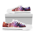 Galaxy Wolf Portrait Print White Low Top Sneakers