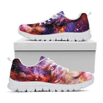 Galaxy Wolf Portrait Print White Sneakers