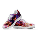 Galaxy Wolf Portrait Print White Sneakers