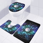 Galaxy Zodiac Wheel Print 3 Piece Bath Mat Set